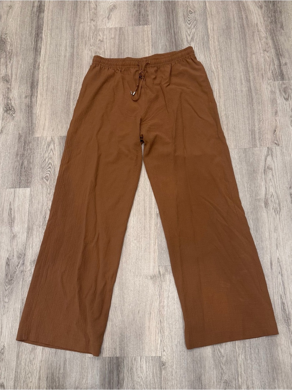 Calvin Klein Brown‎ Wide Leg Pull-On Pants High Rise Viscose Blend
